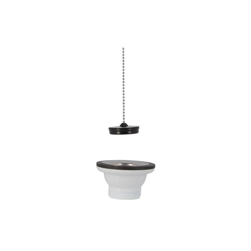 Bonde plastiqu, Ø 70 mm, éviers inox, 1 cuve, en polypropylène blanc
