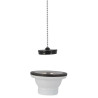 Bonde plastiqu, Ø 70 mm, éviers inox, 1 cuve, en polypropylène blanc
