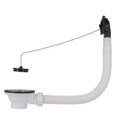 Bonde et vidage plastique pour éviers inox, 1 cuve, Ø 70 mm
