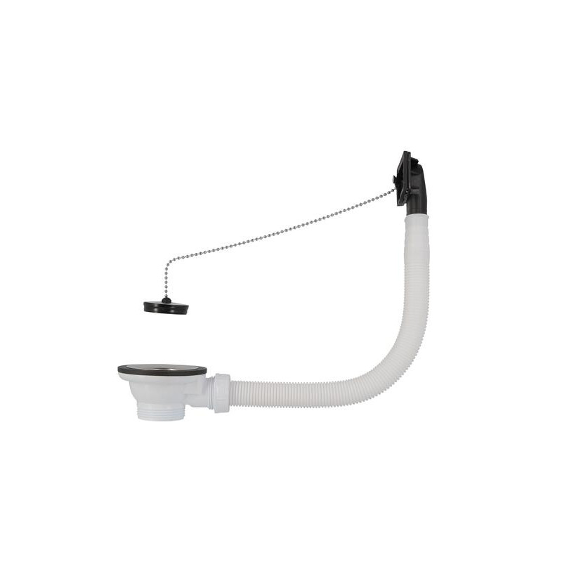 Bonde et vidage plastique pour éviers inox, 1 cuve, Ø 70 mm