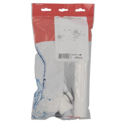 Tubulure de raccordement pour éviers 2 cuves égales en plastique blanc