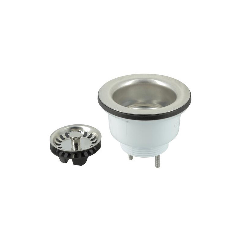 Bonde pour éviers grès et synthèse 1 cuve, Ø 84 mm, panier à commande manuelle