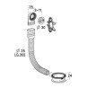 Intercalaire de bonde lavabo, à joints intégrés, grille chromée Ø 30 mm