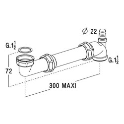 5258-sortie arriere pr siphon evier / nf