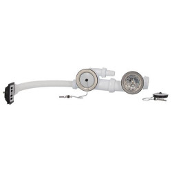 Vidage plastique pour éviers grès et synthèse 2 cuves, perçage Ø 60 mm