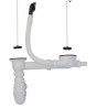 Vidage complet plastique pour éviers inox 2 cuves, perçage 50 mm