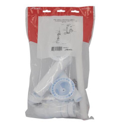 Vidage complet plastique pour éviers inox 2 cuves, perçage 50 mm