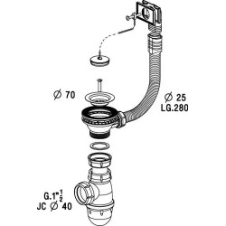 C5915-ens.comp./556+552 evier inox 1 bac