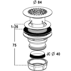 590-bonde douche 60 verticale