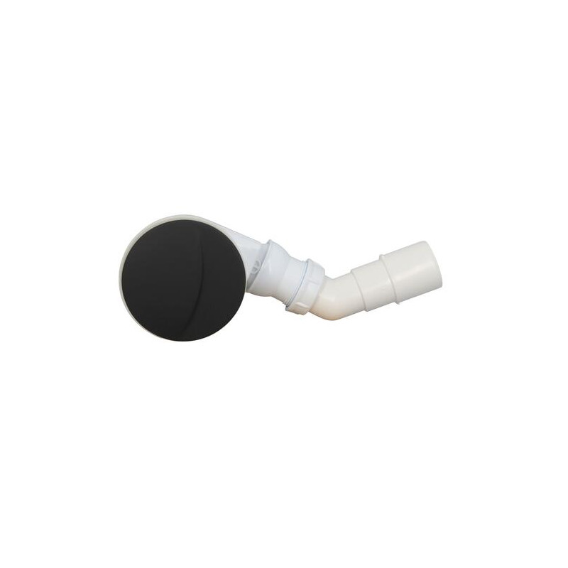 Bonde receveur douche TURBOFLOW®, Ø90 mm, capot ABS noir mat, sortie horizontale