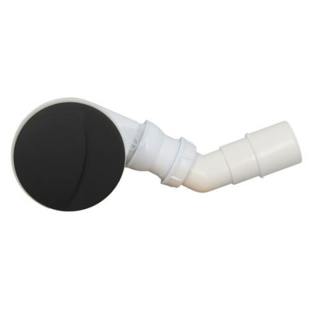Bonde receveur douche TURBOFLOW®, Ø90 mm, capot ABS noir mat, sortie horizontale