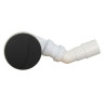 Bonde receveur douche TURBOFLOW®, Ø90 mm, capot ABS noir mat, sortie horizontale