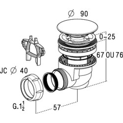 584-bonde douche 60-capot abs chr