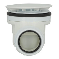 Bonde 584, Ø 60 mm, capot ABS blanc, universelle, sortie à visser ou à coller