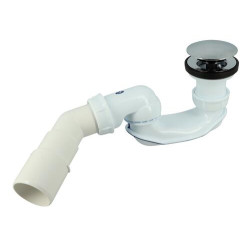 Bonde de receveurs de douche, commande à pied, clapet laiton chromé Ø 70 mm
