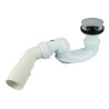 Bonde de receveurs de douche, commande à pied, clapet laiton chromé Ø 70 mm