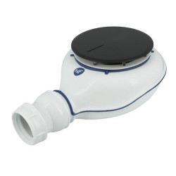 Bonde receveur de douche TURBOFLOW®2, capot ABS noir mat, Ø 90, sortie Ø 40