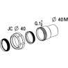 6009-douille d=40+ecrou+2joints a levre
