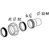6012-douille Ø32+ecrou +joints a levres