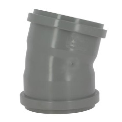 Coude 15° CR8 Ø160 mm Femelle/Femelle Joint Fixe Gris