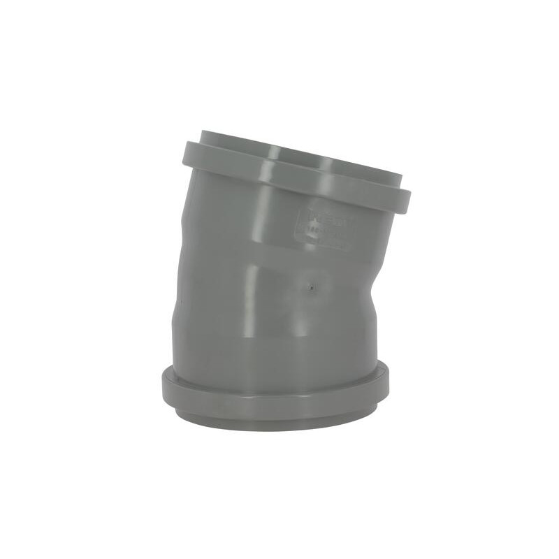 Coude 15° CR8 Ø160 mm Femelle/Femelle Joint Fixe Gris