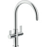 Mitigeur évier eau filtrée bec mobile FLAG chromé