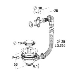 514pds-bonde evier tp rond gdu panier design std