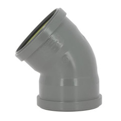 Coude 45° CR4 / CR8 Ø110 Femelle/Femelle Joint Fixe Gris