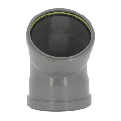 Coude 45° CR4 / CR8 Ø110 Femelle/Femelle Joint Fixe Gris