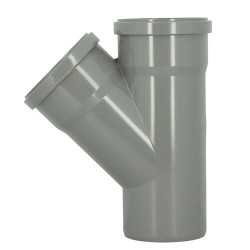 Culotte 45° CR4/CR8 Ø110 Mâle/Femelle Joint Fixe Gris