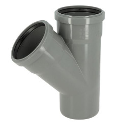 Culotte 45° CR4/CR8 Ø110 Mâle/Femelle Joint Standard Gris