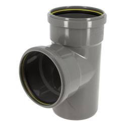 Culotte 87°30 CR4 / CR8 Ø110 mm Mâle/Femelle Joint Standard Gris