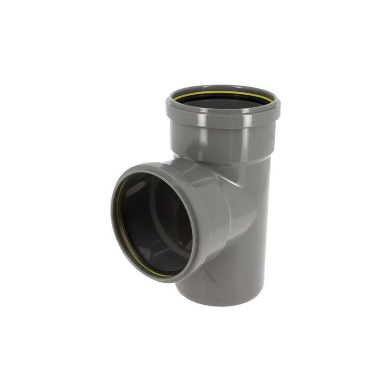 Culotte 87°30 CR4 / CR8 Ø110 mm Mâle/Femelle Joint Standard Gris