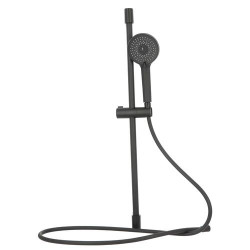 Ensemble de douche BLACK, noir mat, 3+1 jets, sur barre, flexible 1,75 m