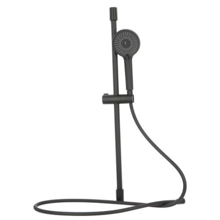 Ensemble de douche BLACK, noir mat, 3+1 jets, sur barre, flexible 1,75 m