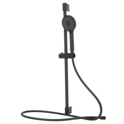 Ensemble de douche BLACK, noir mat, 3+1 jets, sur barre, flexible 1,75 m