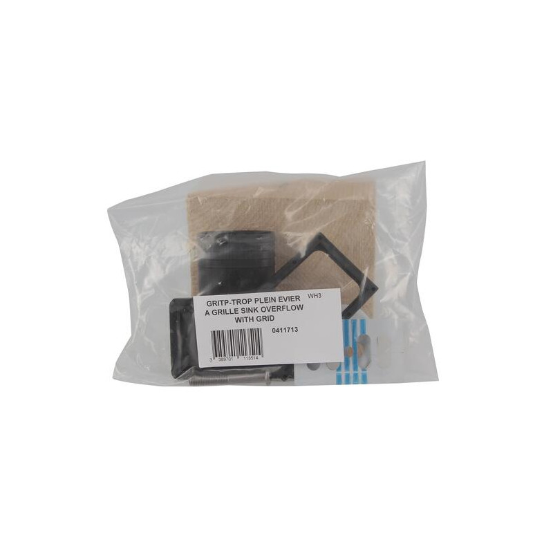 Kit tête de trop-plein + 2 grilles + joint de trop-plein