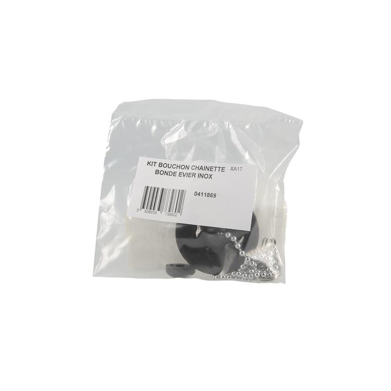 Kit bouchon chaînette pour bonde évier en inox