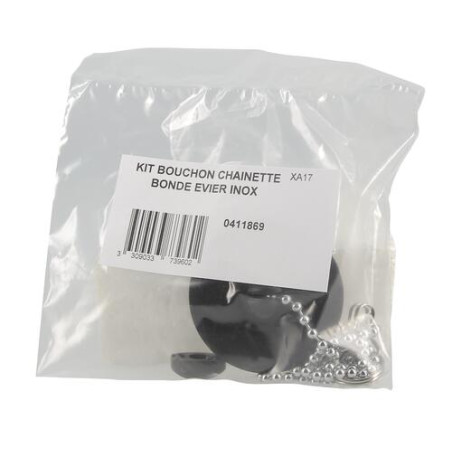 Kit bouchon chaînette pour bonde évier en inox
