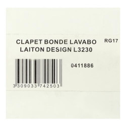 Clapet pour bonde de lavabo laiton design