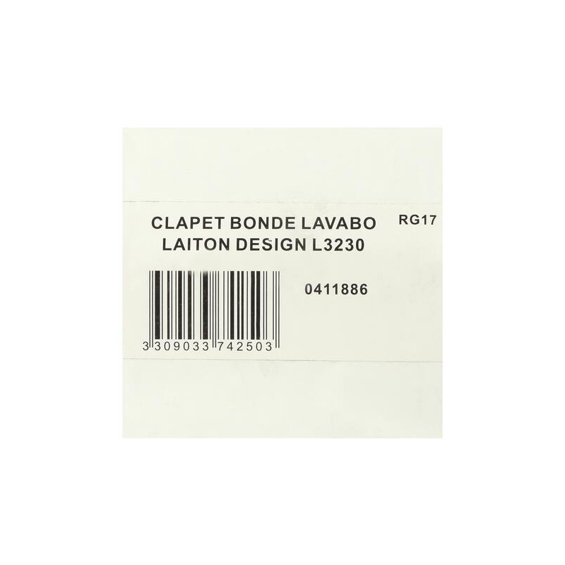 Clapet pour bonde de lavabo laiton design