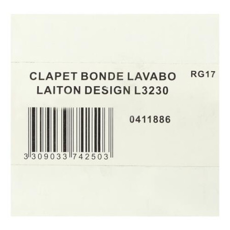 Clapet pour bonde de lavabo laiton design