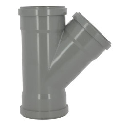 Culotte 45° CR4 / CR8 Ø110 mm Femelle/Femelle Joint Fixe Gris