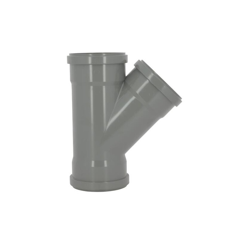 Culotte 45° CR4 / CR8 Ø110 mm Femelle/Femelle Joint Fixe Gris