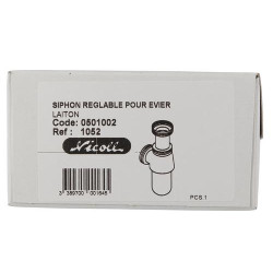 1052-siphon evier 1 1/2 laiton