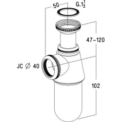 1053-siphon evier 1 1/2 cr mat