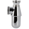 Siphon pour évier, laiton chromé brillant, Ø 40 mm, réglable en hauteur
