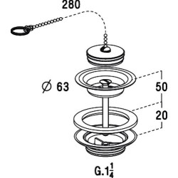 L2260-bonde a bouchon chain.-corps laiton