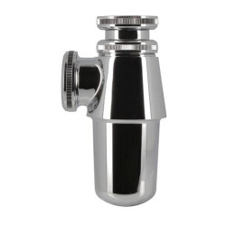 Siphon de lavabo laiton, chromé brillant, Ø 32 mm, réglable en hauteur