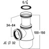 L2311-siphon lav/bidet lait. chr brillant